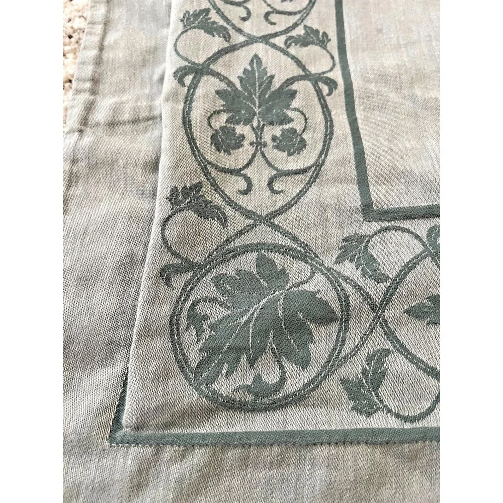 Restoration Hardware Silver Sage Leaf Medallion Standard Sham 100% Cotton Green